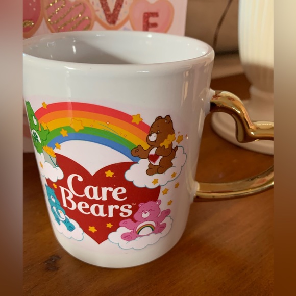 New Care Bears Heart Mug With Gold Handle Valentine’s Day Valentines Mug🩷❤️ - Picture 2 of 5